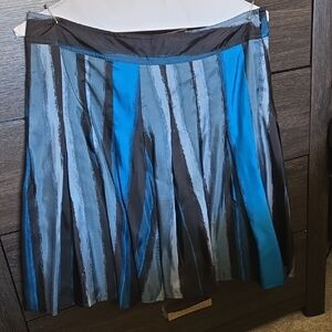 DKNYC A-Line Skirt with Blue and Black Stripes